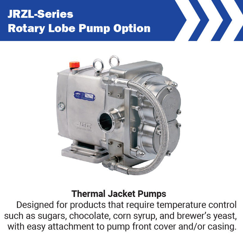 JRZL340 by Dixon Valve / Packo | JRZL-Series | Sanitary Rotary Lobe Pump | 4" Port Size | 0.38 Gal/Rev | 115 PSI