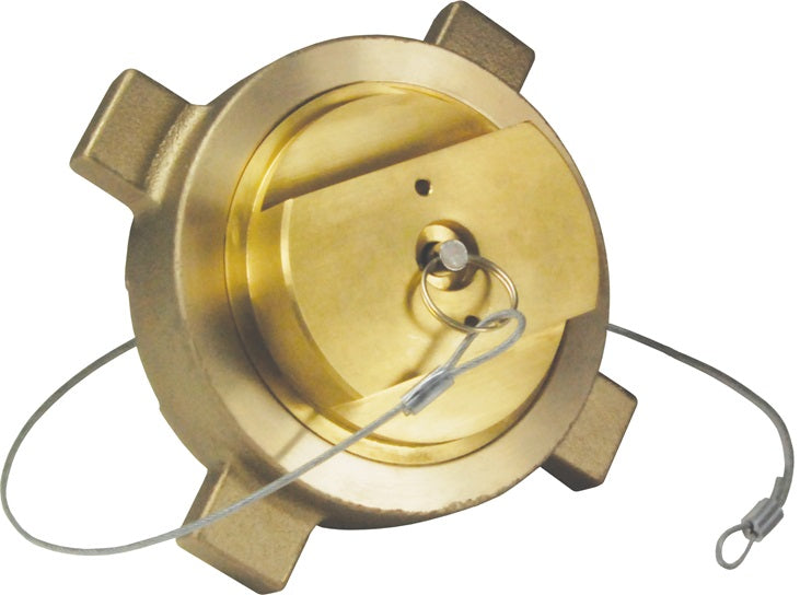 LNG30BRHE by Dixon Valve | Liquid Natural Gas Coupling | 3" Size | LNG30 Hose End With 3" Female NPT Thread / With Plug & Retaining | Brass