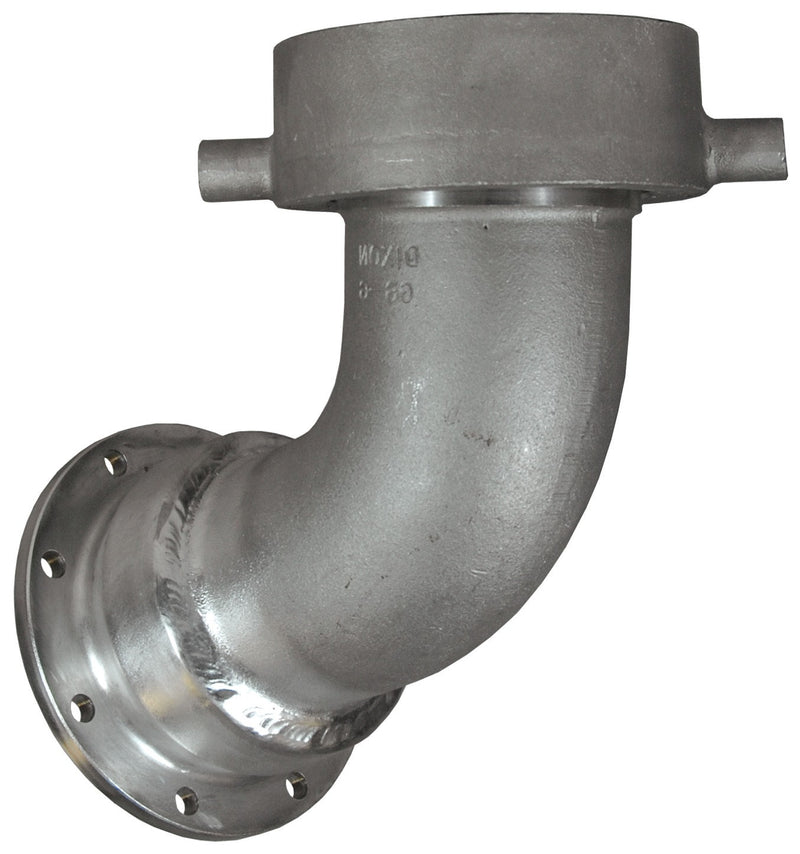 ATCF40 by Dixon Valve | Railroad Tank Car Connection | Style F | 110° Elbow | 4" TTMA Flange x 5" Swivel Nut | Aluminum