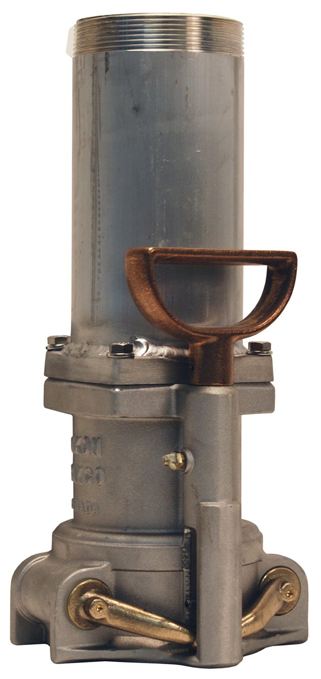 6304NPT by Dixon Valve | Straight Drop Fuel Delivery Connector | 4" Inlet Size | 4" Top Seal Outlet | 19-3/16" Overall Height | Aluminum