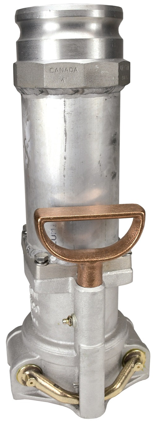 6304 by Dixon Valve | Straight Drop Fuel Delivery Connector | 4" Inlet Size | 4" Top Seal Outlet | 16-3/16" Overall Height | Aluminum