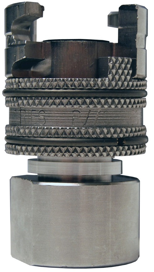 4PF6-S by Dixon Valve | Pneumatic Quick Disconnect Coupling | Dual-Lock P-Series | 3/4" Female NPTF x 1/2" Body Size | Socket | Nitrile Seal | 303 Stainless Steel