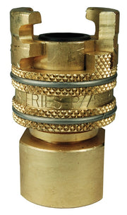 4PF6-B by Dixon Valve | Pneumatic Quick Disconnect Coupling | Dual-Lock P-Series | 3/4" Female NPTF x 1/2" Body Size | Socket | Nitrile Seal | Brass