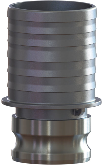 E-AL-3040 by Campbell Fittings | Standard Cam & Groove | Jump Size E | 3" Adapter x 4" Hose Shank | Straight | Aluminum