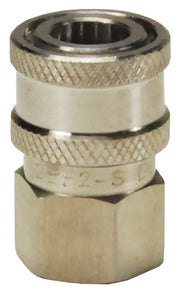 12EF12-S by Dixon Valve | Hydraulic Quick Disconnect Coupling | E-Series | 1-1/2" Female NPTF x 1-1/2" Straight-Through Interchange | Socket | Nitrile Seal | 303 Stainless Steel