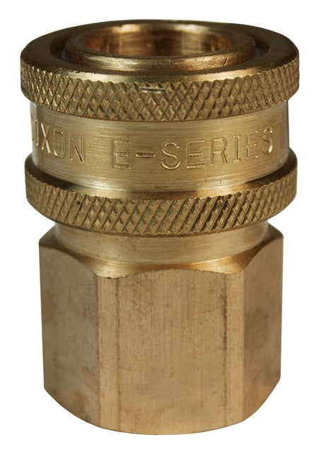 6EF6-B by Dixon Valve | Hydraulic Quick Disconnect Coupling | E-Series | 3/4" Female NPTF x 3/4" Straight-Through Interchange | Socket | Nitrile Seal | Brass