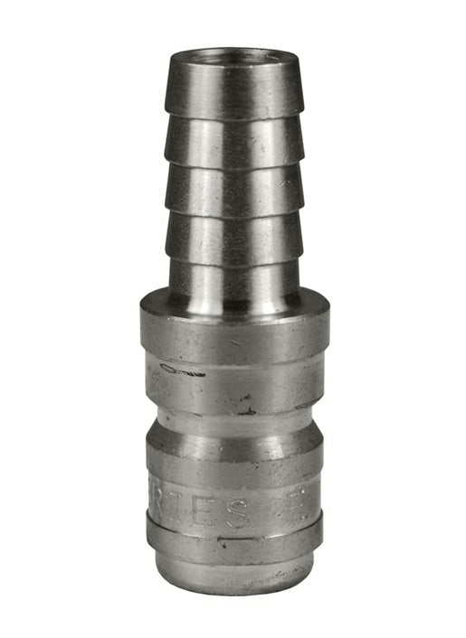 E2S2 by Dixon Valve | Hydraulic Quick Disconnect Coupling | E-Series | Hose Barb | 1/4" Hose ID x 1/4" Straight-Through Interchange | Plug | Steel
