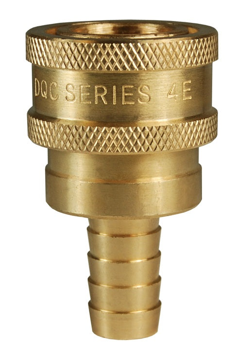 8ES8-B by Dixon Valve | Hydraulic Quick Disconnect Coupling | E-Series | Hose Barb | 1" Hose ID x 1" Straight-Through Interchange | Socket | Nitrile Seal | Brass