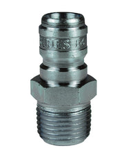E2M2-S by Dixon Valve | Hydraulic Quick Disconnect Coupling | E-Series | 1/4" Male NPTF x 1/4" Straight-Through Interchange | Plug | 303 Stainless Steel