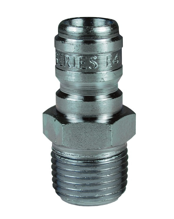 E8M8-S by Dixon Valve | Hydraulic Quick Disconnect Coupling | E-Series | 1" Male NPTF x 1" Straight-Through Interchange | Plug | 303 Stainless Steel