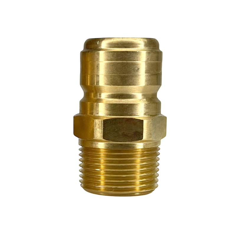 E10M10-B by Dixon Valve | Hydraulic Quick Disconnect Coupling | E-Series | 1-1/4" Male NPTF x 1-1/4" Straight-Through Interchange | Plug | Brass