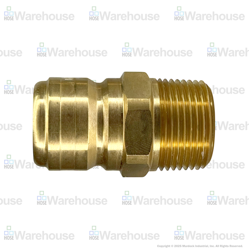 E10M10-B by Dixon Valve | Hydraulic Quick Disconnect Coupling | E-Series | 1-1/4" Male NPTF x 1-1/4" Straight-Through Interchange | Plug | Brass