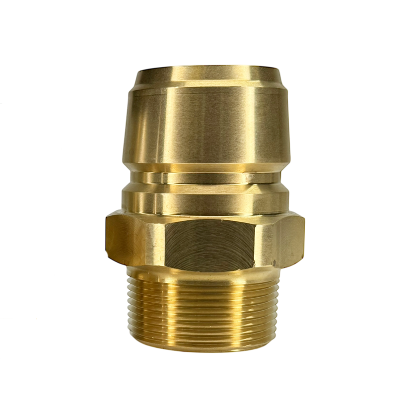 E12M12-B by Dixon Valve | Hydraulic Quick Disconnect Coupling | E-Series | 1-1/2" Male NPTF x 1-1/2" Straight-Through Interchange | Plug | Brass