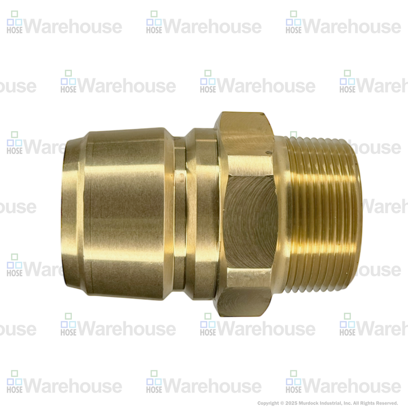 E12M12-B by Dixon Valve | Hydraulic Quick Disconnect Coupling | E-Series | 1-1/2" Male NPTF x 1-1/2" Straight-Through Interchange | Plug | Brass