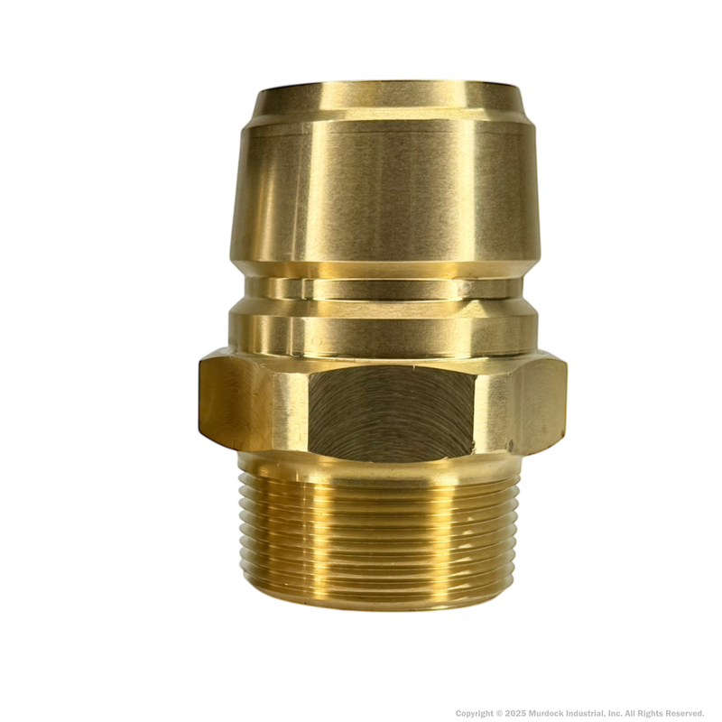 E16M16-B by Dixon Valve | Hydraulic Quick Disconnect Coupling | E-Series | 2" Male NPTF x 2" Straight-Through Interchange | Plug | Brass