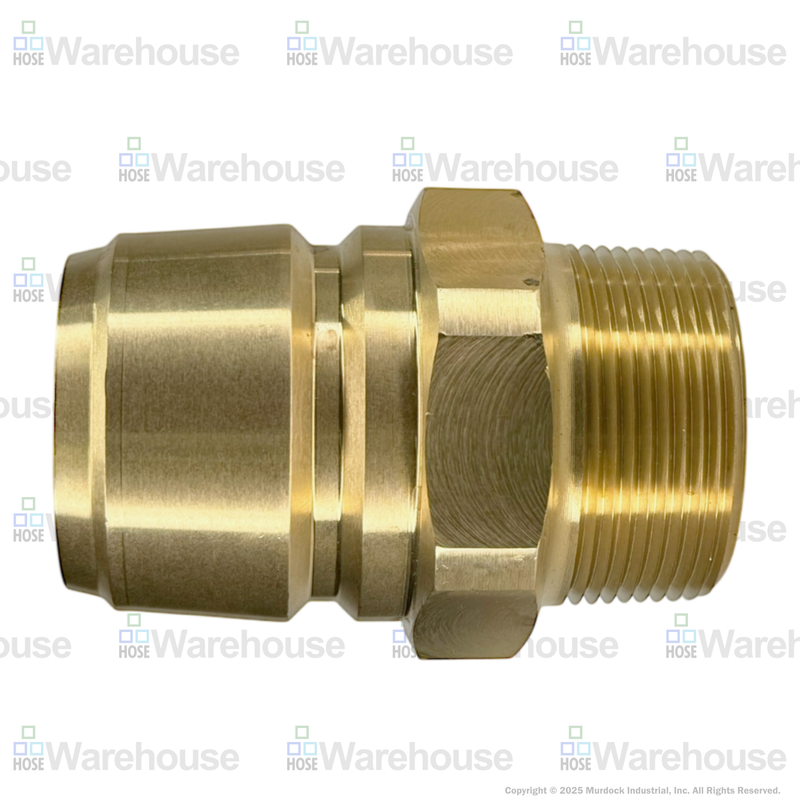 E16M16-B by Dixon Valve | Hydraulic Quick Disconnect Coupling | E-Series | 2" Male NPTF x 2" Straight-Through Interchange | Plug | Brass