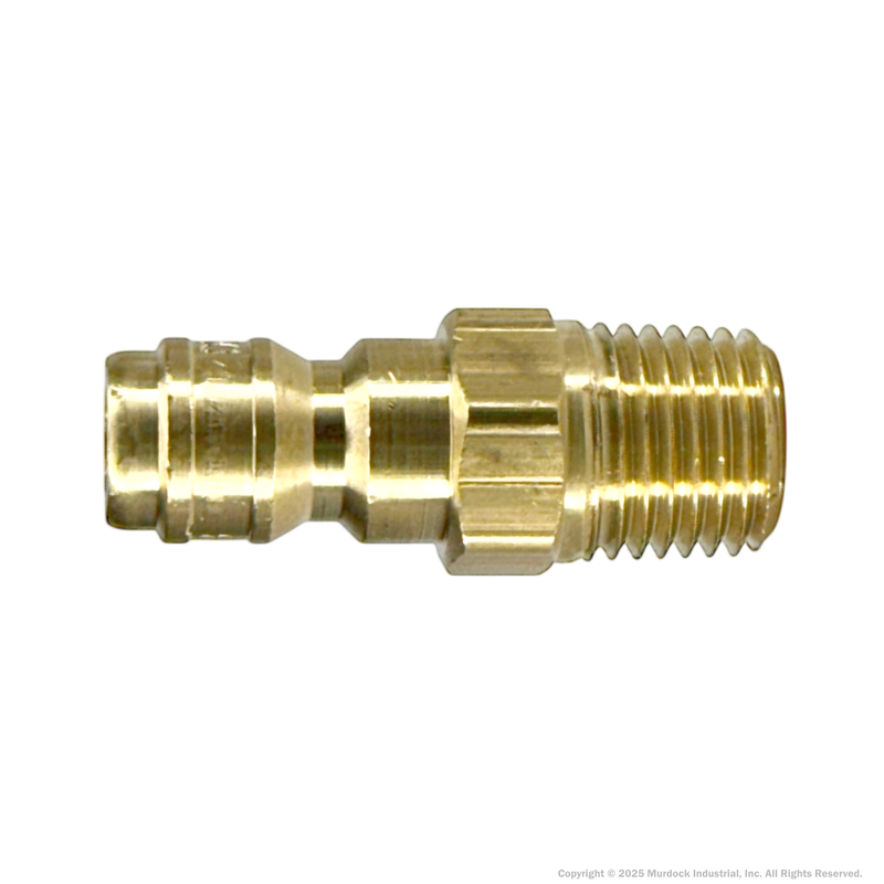 E1M1-B by Dixon Valve | Hydraulic Quick Disconnect Coupling | E-Series | 1/8" Male NPTF x 1/8" Straight-Through Interchange | Plug | Brass