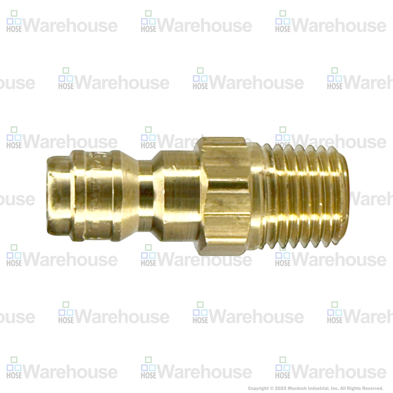 E1M1-B by Dixon Valve | Hydraulic Quick Disconnect Coupling | E-Series | 1/8" Male NPTF x 1/8" Straight-Through Interchange | Plug | Brass
