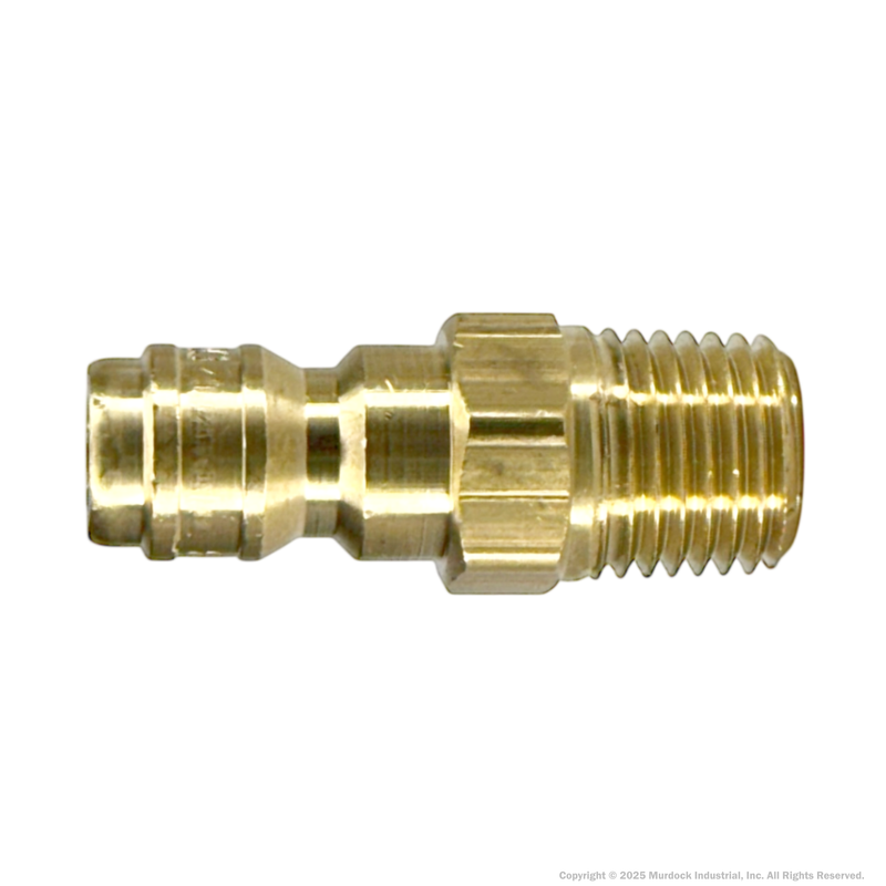 E2M2-B by Dixon Valve | Hydraulic Quick Disconnect Coupling | E-Series | 1/4" Male NPTF x 1/4" Straight-Through Interchange | Plug | Brass