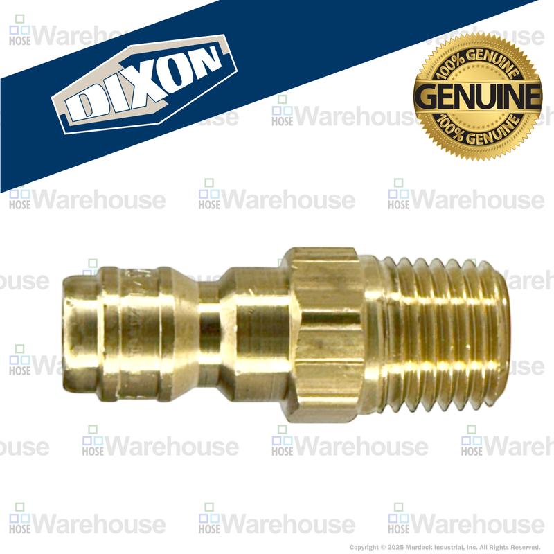 E2M2-B by Dixon Valve | Hydraulic Quick Disconnect Coupling | E-Series | 1/4" Male NPTF x 1/4" Straight-Through Interchange | Plug | Brass