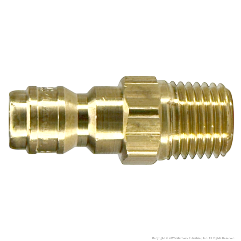 E3M3-B by Dixon Valve | Hydraulic Quick Disconnect Coupling | E-Series | 3/8" Male NPTF x 3/8" Straight-Through Interchange | Plug | Brass
