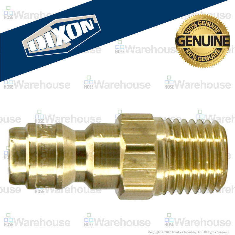 E3M3-B by Dixon Valve | Hydraulic Quick Disconnect Coupling | E-Series | 3/8" Male NPTF x 3/8" Straight-Through Interchange | Plug | Brass