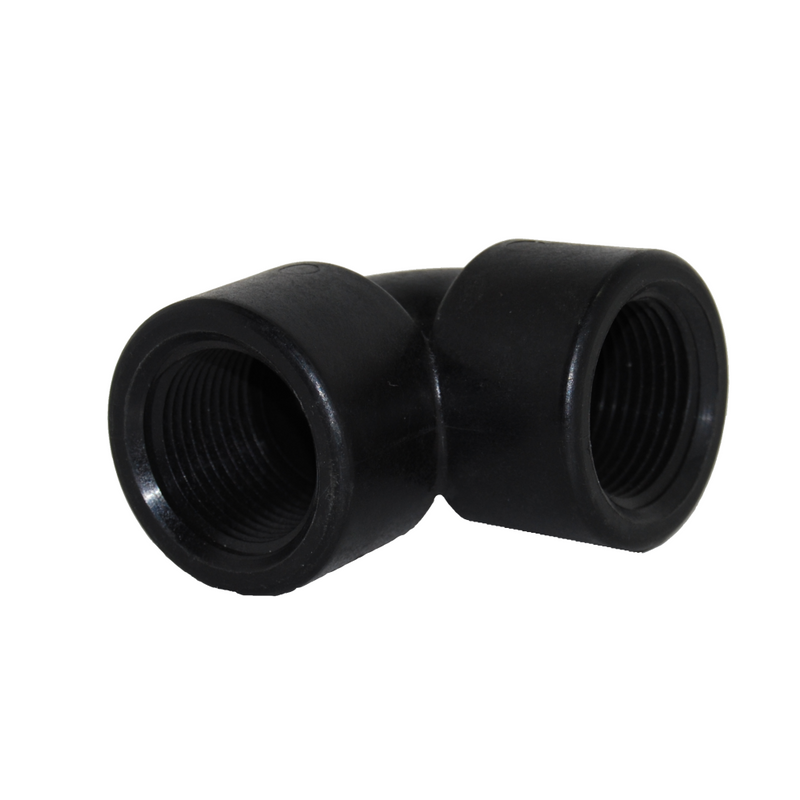 85710300 (PE300) by PT-Coupling | Pipe Adapter | 3" Female NPT x 3" Female NPT | 90° Elbow | Polypropylene