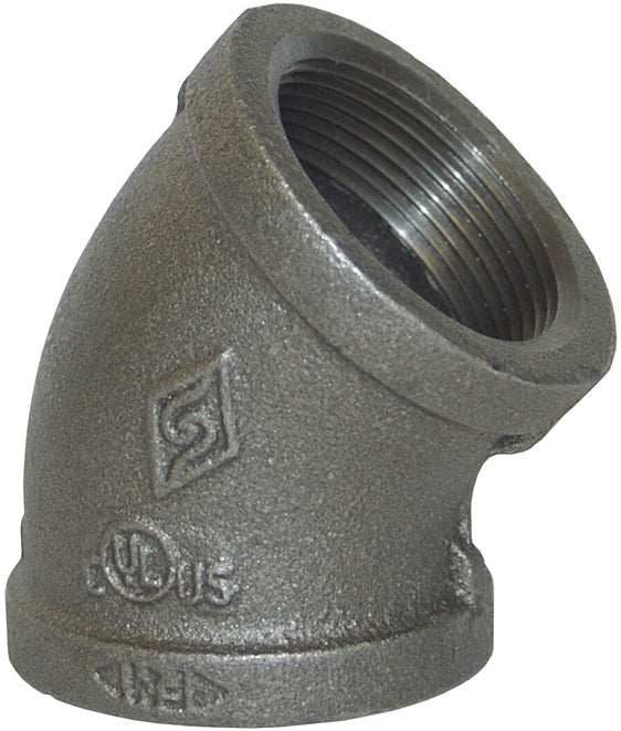 EL45250 by Dixon Valve | Pipe Adapter | 45° Elbow | 2-1/2" Female NPT x 2-1/2" Female NPT | 150# Iron