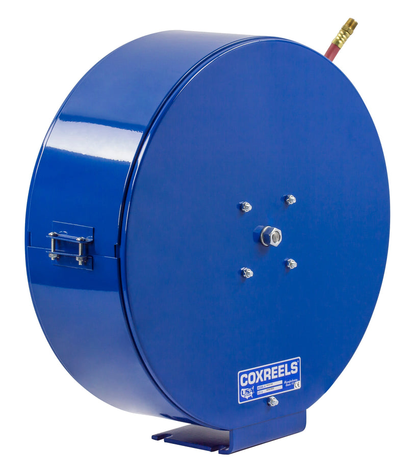 EN-N-335 by Coxreels | EN Series | 300 PSI Enclosed Spring Driven Hose Reel for Air & Water | 3/8" Hose ID, 3/8" FNPT Inlet x 3/8" MNPT Hose End | Steel | 35ft PVC Hose Included