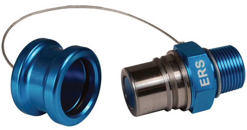 ERS-C3 by Dixon Valve | FloMAX High Flow 3/4"-Series | Receiver with Cap | 3/4" Male NPT | Teal/Blue | Anodized Aluminum