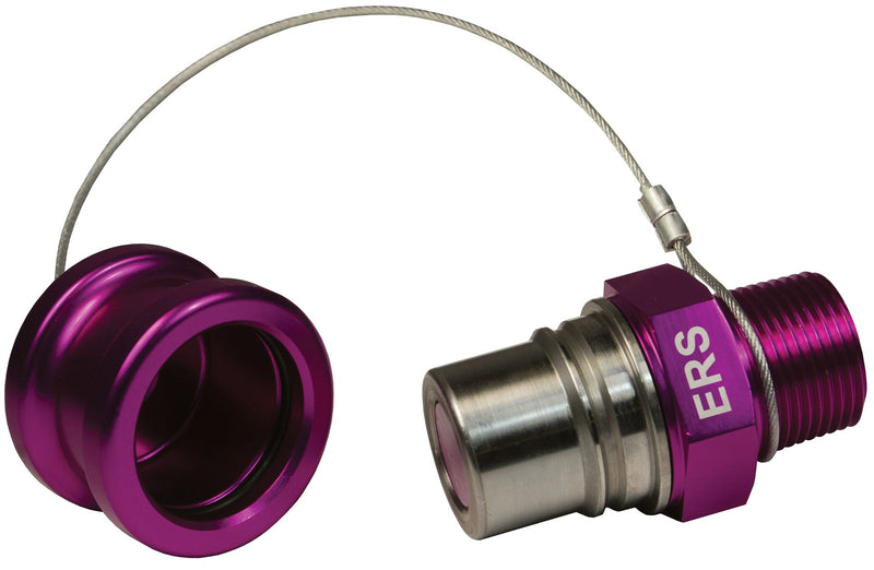 ERS-C4 by Dixon Valve | FloMAX High Flow 3/4"-Series | Receiver with Cap | 3/4" Male NPT | Violet/Purple | Anodized Aluminum