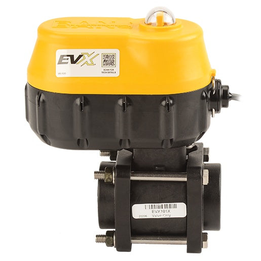 EVX101 by Banjo | EVX On/Off Bolted Electric Valve | Full Port | 1" Pipe Size | 1" Opening Thru Ball | FKM Seals | Polypropylene