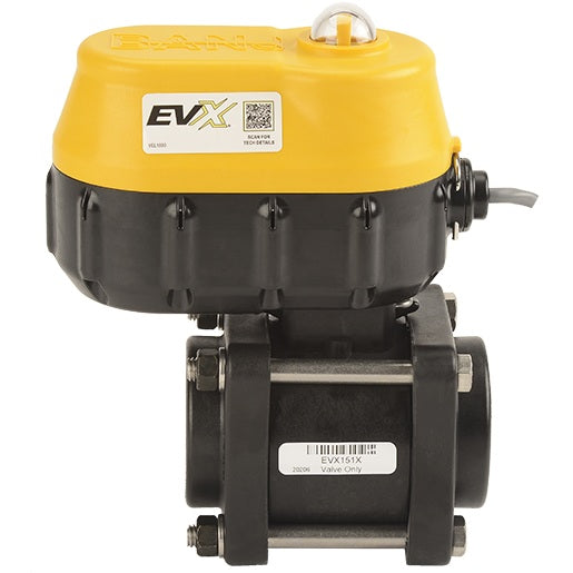 EVXR151 by Banjo | EVX Regulating Bolted Electric Valve | Full Port | 1-1/2" Pipe Size | 1-1/2" Opening Thru Ball | FKM Seals | Polypropylene