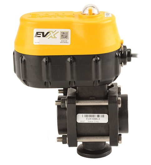 EVX100BL by Banjo | EVX Bolted Bottom Load Electric Valve | Full Port | 1" Pipe Size | 1" Opening Thru Ball | FKM Seals | Polypropylene