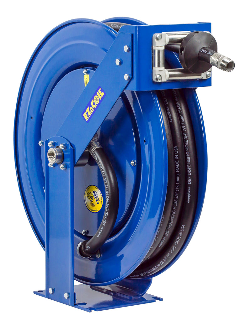 EZ-TSH-550-DF-BBX by Coxreels | EZ-T-DEF Series | 300 PSI EZ-Coil Safety Spring Driven Hose Reel for DEF | 3/4" Hose ID, 3/4" FNPT Inlet x 3/4" MNPT Hose End | Steel | 50ft EPDM Hose Included