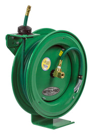 EZ-P-NP-350 by Coxreels | EZ-Nitro-Pro Series | 300 PSI EZ-Coil Safety Spring Driven Hose Reel for Nitrogen | 3/8" Hose ID, 3/8" FNPT Inlet x 3/8" MNPT Hose End | Steel | 50ft PVC Hose Included