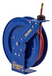 EZ-P-LP-125 by Coxreels | EZ-P Series | 300 PSI EZ-Coil Safety Spring Driven Hose Reel for Air & Water | 1/4" Hose ID, 1/4" FNPT Inlet x 1/4" MNPT Hose End | Steel | 25ft PVC Hose Included