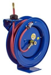 EZ-P-LP-330 by Coxreels | EZ-P Series | 300 PSI EZ-Coil Safety Spring Driven Hose Reel for Air & Water | 3/8" Hose ID, 3/8" FNPT Inlet x 3/8" MNPT Hose End | Steel | 30ft PVC Hose Included