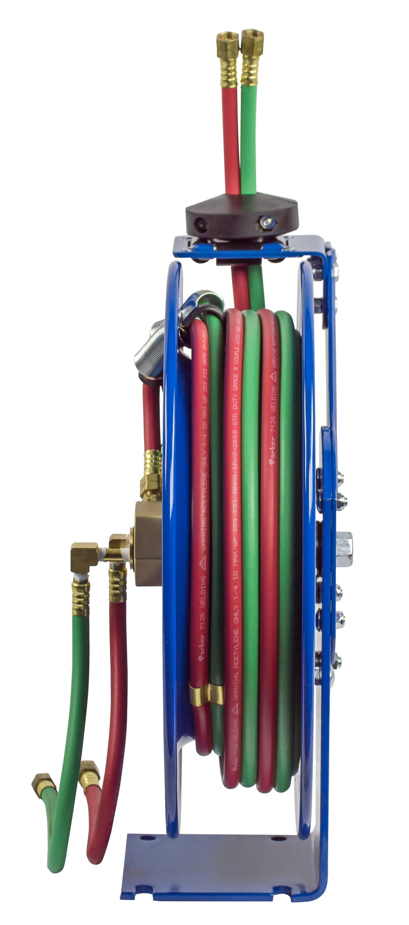 EZ-P-W-125 by Coxreels | EZ-P-W Series | 200 PSI Dual Hose EZ-Coil Safety Spring Driven Hose Reel for Oxy-Acetylene Welding | 1/4" Hose ID, 1/4" FNPT Inlet x 1/4" MNPT Hose End | Steel | 25ft EPDM Hose Included