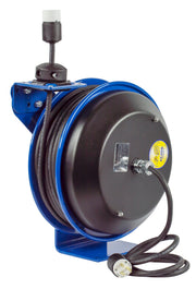 EZ-PC13-5012-A by Coxreels | EZ-PC Series | EZ-Coil Safety Spring Driven Power Cord Reel with Single Industrial Receptacle | 12/3 SJO Cord, 13A, 115V | Steel | 50ft Cord Included