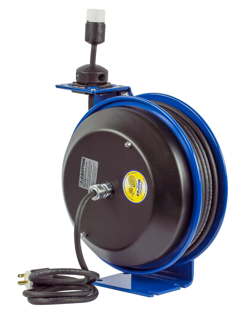 EZ-PC13-5016-A by Coxreels | EZ-PC Series | EZ-Coil Safety Spring Driven Power Cord Reel with Single Industrial Receptacle | 16/3 SJO Cord, 13A, 115V | Steel | 50ft Cord Included