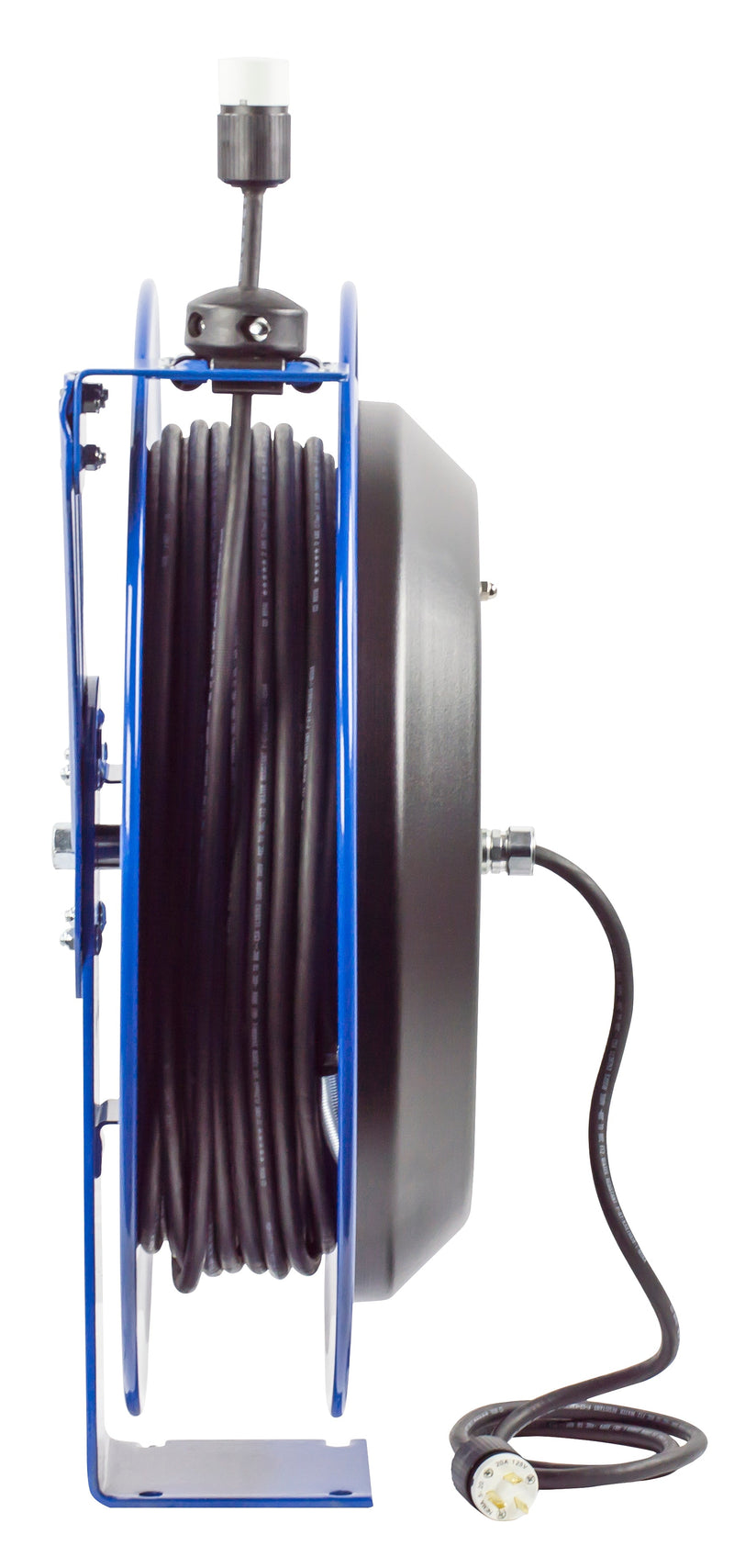 EZ-PC24-0012-A by Coxreels | EZ-PC Series | EZ-Coil Safety Spring Driven Power Cord Reel with Single Industrial Receptacle | 12/3 SJO Cord, 20A, 115V | Steel | 100ft Cord Included
