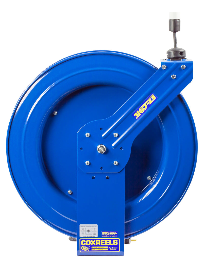 EZ-PC24-0012-A by Coxreels | EZ-PC Series | EZ-Coil Safety Spring Driven Power Cord Reel with Single Industrial Receptacle | 12/3 SJO Cord, 20A, 115V | Steel | 100ft Cord Included