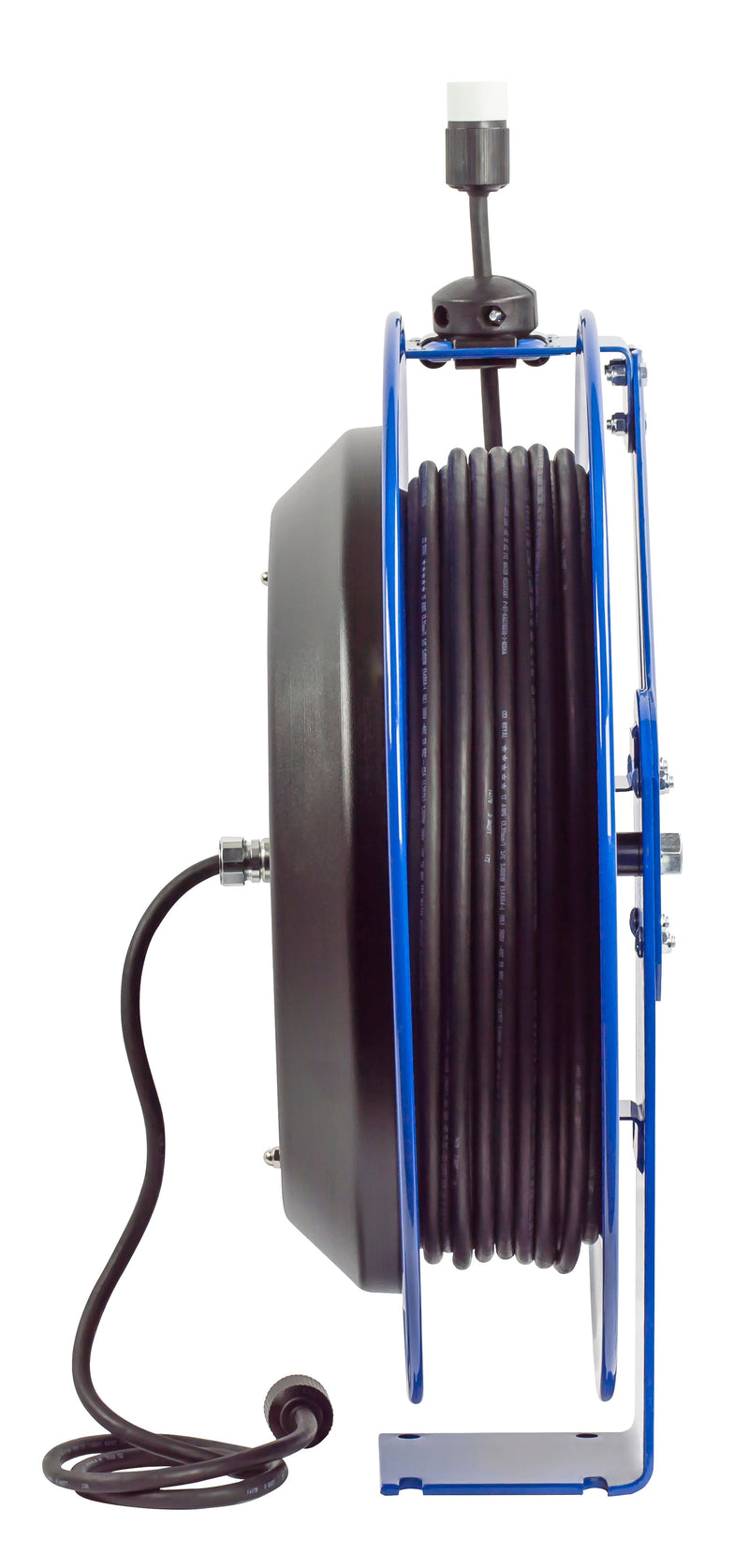 EZ-PC24-0012-A by Coxreels | EZ-PC Series | EZ-Coil Safety Spring Driven Power Cord Reel with Single Industrial Receptacle | 12/3 SJO Cord, 20A, 115V | Steel | 100ft Cord Included