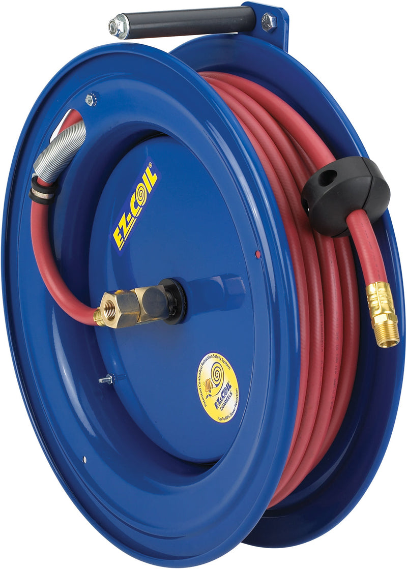 EZ-SL13L-L125 by Coxreels | EZ-S Series | 300 PSI Left Side Mount EZ-Coil Safety Spring Driven Hose Reel for Air & Water | 1/4" Hose ID, 1/4" FNPT Inlet | Steel | 25ft Capacity, Hose Not Included