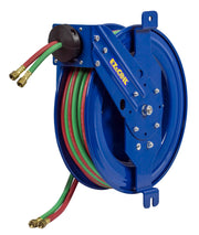 EZ-SG19W-175 by Coxreels | EZ-SGW Series | 200 PSI Side Mount EZ-Coil Safety Spring Driven Hose Reel with Guide Arm for Oxy-Acetylene Welding | 1/4" Hose ID, 1/4" FNPT Inlet x 1/4" MNPT Hose End | Steel | 75ft EPDM Hose Included