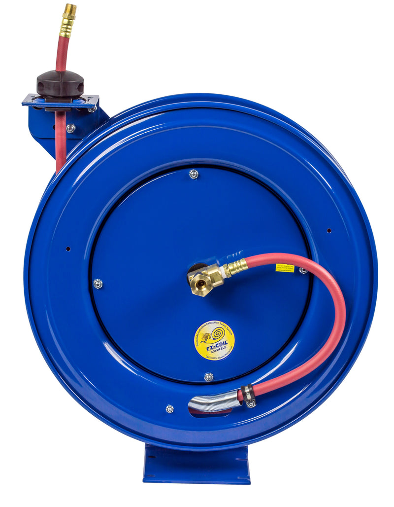 EZ-SH-450 by Coxreels | EZ-SH Series | 300 PSI EZ-Coil Safety Spring Driven Hose Reel for Air & Water | 1/2" Hose ID, 1/2" FNPT Inlet x 1/2" MNPT Hose End | Steel | 50ft PVC Hose Included
