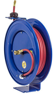 EZ-SH-3100 by Coxreels | EZ-SH Series | 300 PSI EZ-Coil Safety Spring Driven Hose Reel for Air & Water | 3/8" Hose ID, 3/8" FNPT Inlet x 3/8" MNPT Hose End | Steel | 100ft PVC Hose Included