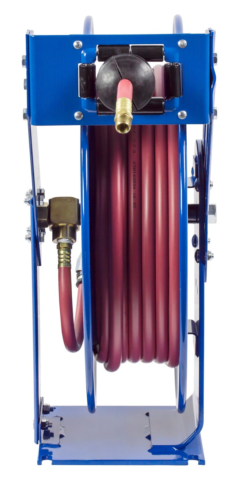 EZ-TSH-4100 by Coxreels | EZ-T Series | 300 PSI EZ-Coil Safety Spring Driven Hose Reel for Air & Water | 1/2" Hose ID, 1/2" FNPT Inlet x 1/2" MNPT Hose End | Steel | 100ft PVC Hose Included
