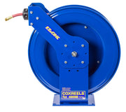 EZ-TSH-375 by Coxreels | EZ-T Series | 300 PSI EZ-Coil Safety Spring Driven Hose Reel for Air & Water | 3/8" Hose ID, 3/8" FNPT Inlet x 3/8" MNPT Hose End | Steel | 75ft PVC Hose Included